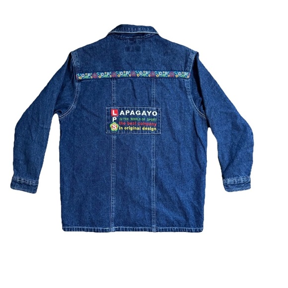 Vintage Lapagayo Holland Women's M Denim Jacket Full Zip Embroidered 90's - Picture 2 of 10